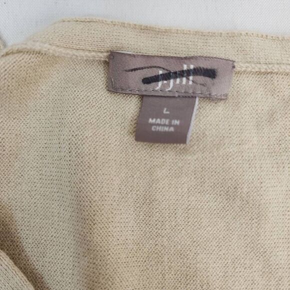 J. Jill Size Large Cream Silk Cotton Blend Long-Sleeve Soft Lightweight Blouse T - Picture 6 of 7